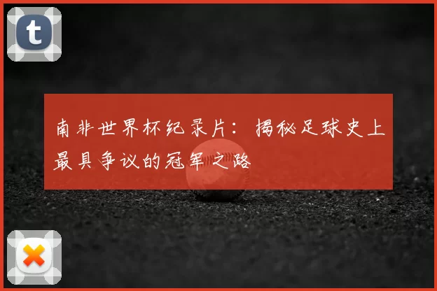 南非世界杯纪录片：揭秘足球史上最具争议的冠军之路